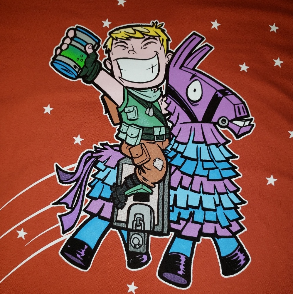 Fortnite orange pinata mens XL tshirt